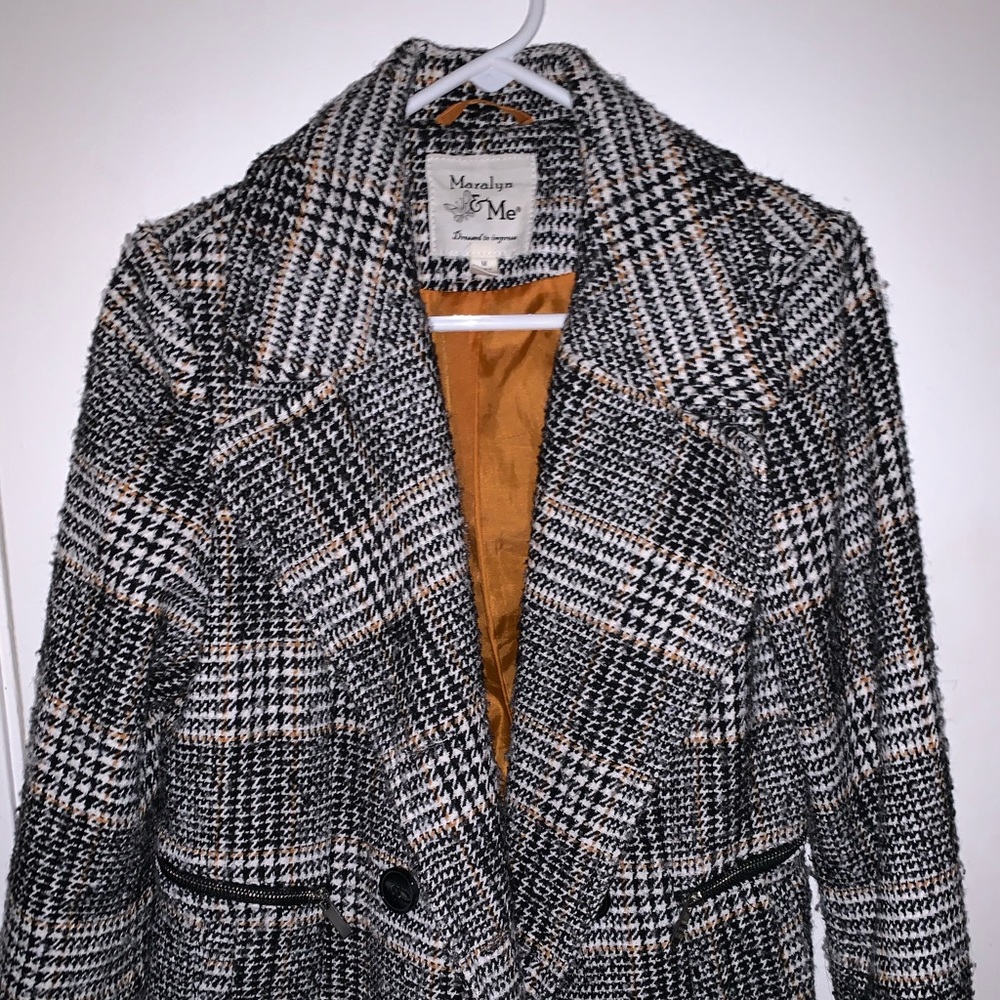 Lightly Worn Tweed Houndstooth Blazer Jacket
